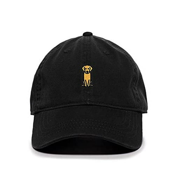 Golden Retriever Dog Baseball Cap Embroidered Cotton Adjustable Dad Hat Black