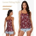thumbnail image 4 of ANYFIT WEAR Women Tank Top with Built in Bra Flowly Relaxed Cami Adjustable Straps Camisole with Pleats, 4 of 6