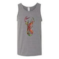 thumbnail image 2 of Trippy Colorful Buck Head Rainbow Hunting Deer Mosaic Animal Lover Mens Graphic Tank Top, Heather Grey, Large, 2 of 3