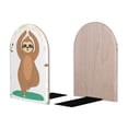 thumbnail image 2 of Lsque Cute Sloth In Yoga Pose Tree Printed Wood Bookends,Non-Skid Bookend for Shelves,Heavy Duty Support Bookends,Non-Slip Foam Pads for Office, Home, and Library,1 Pair, 2 of 8