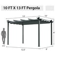 thumbnail image 3 of Gymax 10 x 13ft Outdoor Aluminum Retractable Pergola Canopy Shelter Grape Trellis Gray, 3 of 10
