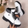 thumbnail image 5 of XIMIN Women's PU Leather Combat Boots Solid Color High Top Non-slip and Wear-Resistant Thickened Warm Outdoor Snow Boots Comfortable Hiking Boots, 5 of 7