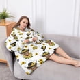 thumbnail image 5 of Oversized Wearable Blanket Hoodie,White Highland Cow Sunflower Hat Pattern Sherpa Blanket Hoodie with Super Pockets,Super Warm Fuzzy Pullover for Women & Men, 5 of 6