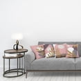 thumbnail image 2 of Minimal Throw Pillow Cushion Case Pack of 4, Modern Style Leaf Branch and Geometric Abstract Details Contemporary, Modern Accent Double-Sided Digital Printing, 18", Rose Fawn and Eggplant, 2 of 6