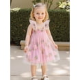 thumbnail image 6 of BemeyourBBs Toddler Baby Girls Fairy Baptism Dress Sleeveless Ruffle Sleeve 3d Floral Embroidery Summer Dress Cute Tulle Tutu Dress Birthday Wedding Party Princess Dress, 6 of 9