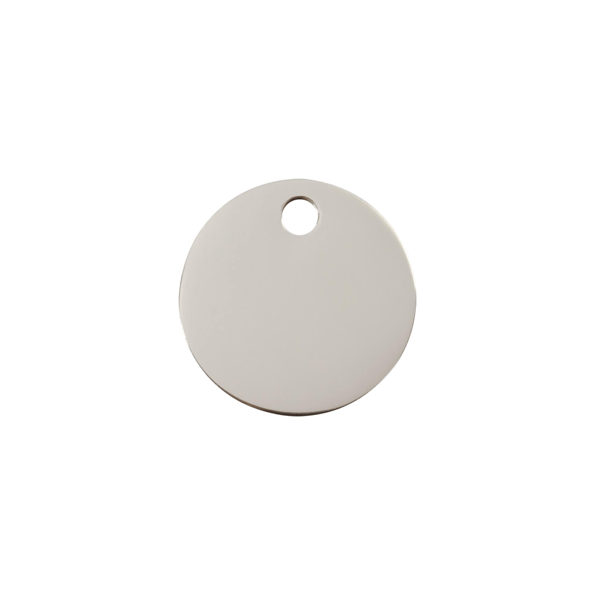 Red Dingo Flat Stainless Steel Circle Personalized Engraved Pet ID Tag, Small