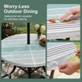 thumbnail image 5 of Round Outdoor Tablecloth with Umbrella Hole and Zipper, Aqua Ombre Stripes Tablecloth with Elastic Waterproof, Modern Abstract Stripes Aesthetic Patio Table Covers for 45" - 54" Picnic Pool Tables, 5 of 9