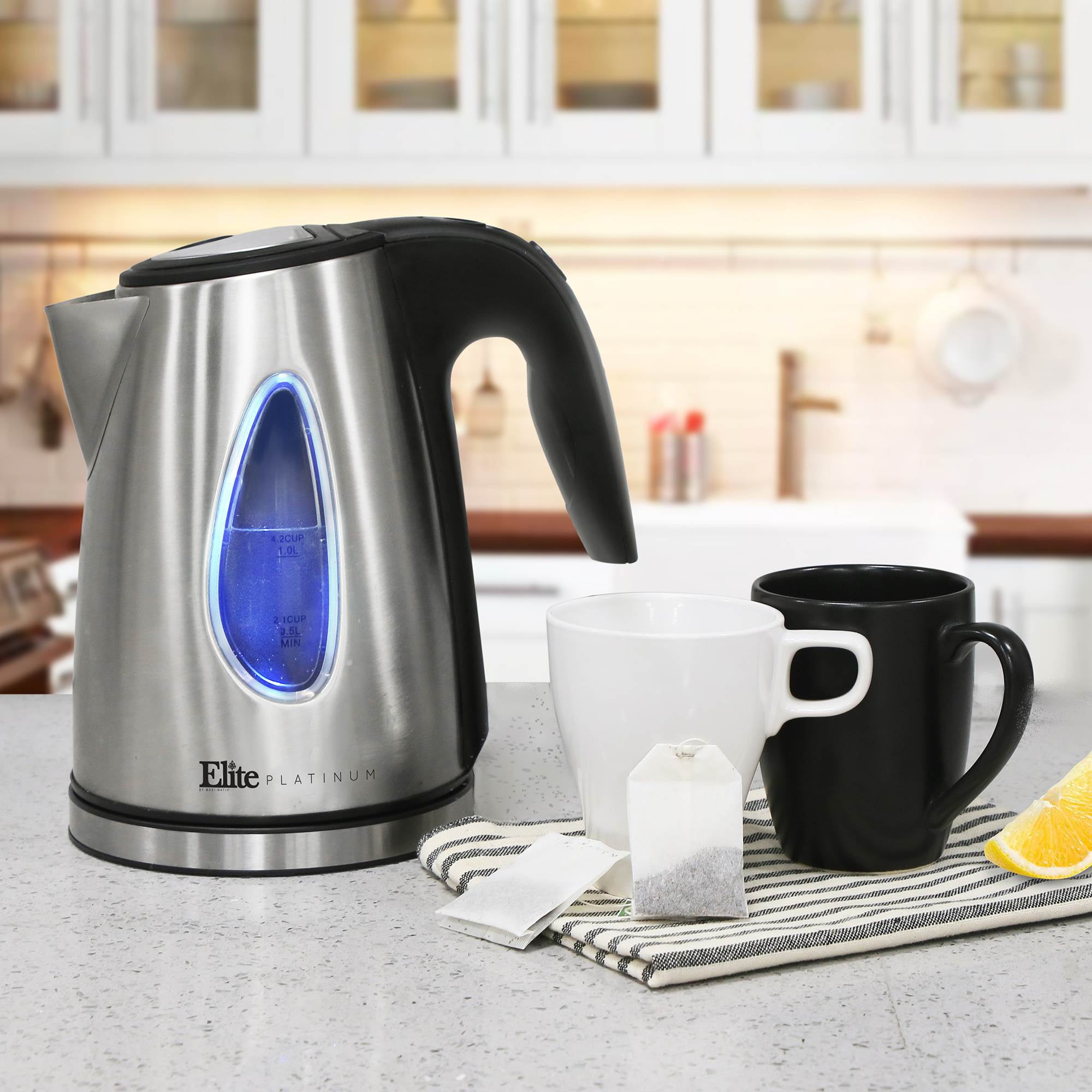 Elite Platinum 1.7 Liter Stainless Steel Cordless Home Kitchen Electric Kettle Walmart