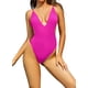 thumbnail image 1 of Mujeres Tanga Bañador Trajes de la Alta Corte una Pieza Brasileño Bikini Traje de Baño Rosado Fluorescente - D XL Rosado Fluorescente - D XL Xishao ropa, 1 of 2