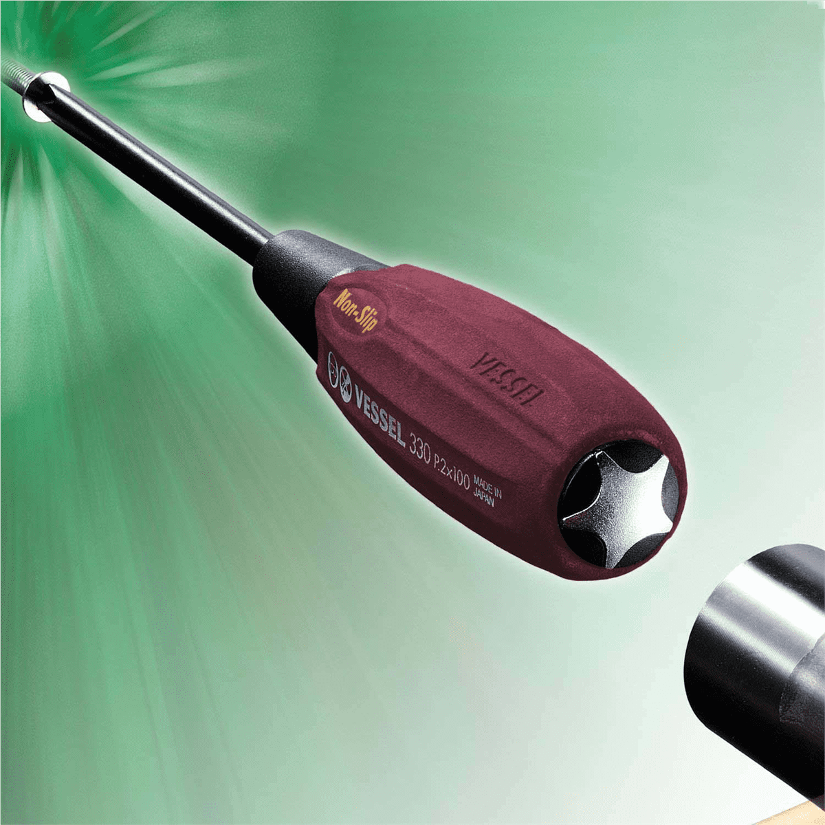 Vessel Tools WOOD-COMPO JISDRIVE Screwdriver 4PC. Set Crimson Edition