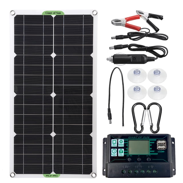 Kit de panel solar de 100 W y 18 V, cargador de panel solar para caravana, barco, camping al aire libre