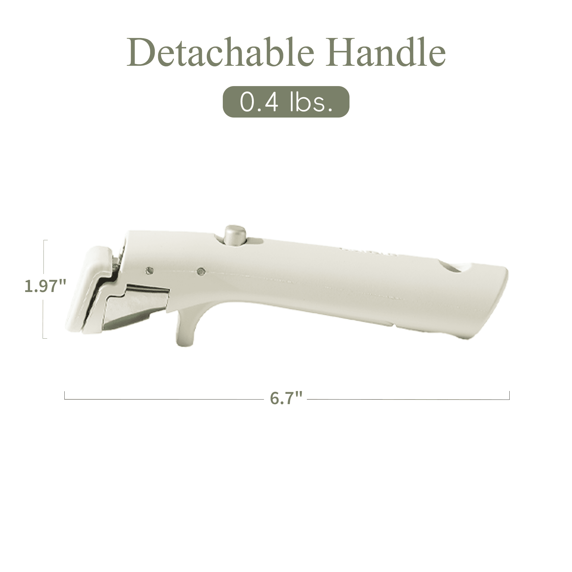 Carote Detachable Handle - Universal Removable Handle for Pots and Pans, White