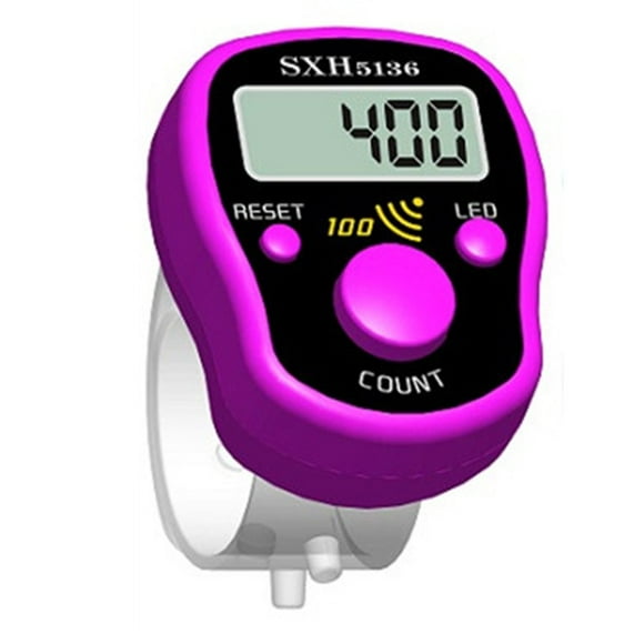 HLONK Mini Stitch Marker Row Finger Counter LCD Digital Hand Tally with LED Light Tool