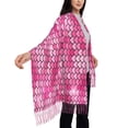 thumbnail image 4 of Cauagu shiny with pink heart Print Women Wrap Shawl tassels Scarves Retro Scarf 77.6"X28.3", 4 of 8