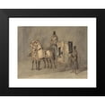 thumbnail image 2 of Constantin Guys 14x11 Black Modern Framed Museum Art Print Titled - Carriage with Driver and Groom - Autumn, 2 of 5