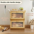 thumbnail image 6 of Double Layer Bread Box for Kitchen Countertop, Large Bamboo Bread Storage Container for Homemade Bread, Farmhouse Bread Holder for Kitchen Counter Cabinet, Pantry, Cupboard (Natural, Medium), 6 of 16