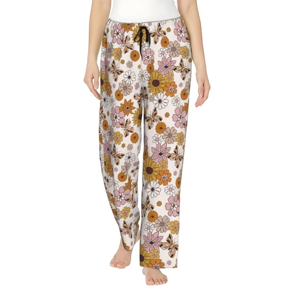 Xecao Sunflowers And Butterflies Women's Straight Lounge Pajama Pants: The Epitome of Relaxed Sleepwear