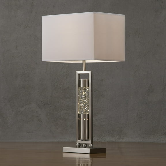 Noaman Modern Design Table Lamp 28"H, Sparkling Water Dancing Light with Satin Nickel Finish, Decorative Night Light for Home Decor, Includes 3 E17 Bulbs