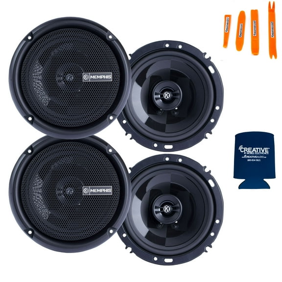 Memphis Audio Speaker Bundle: 2 Pairs of PRX602 Power Reference Series Coaxial with Swivel Tweeters