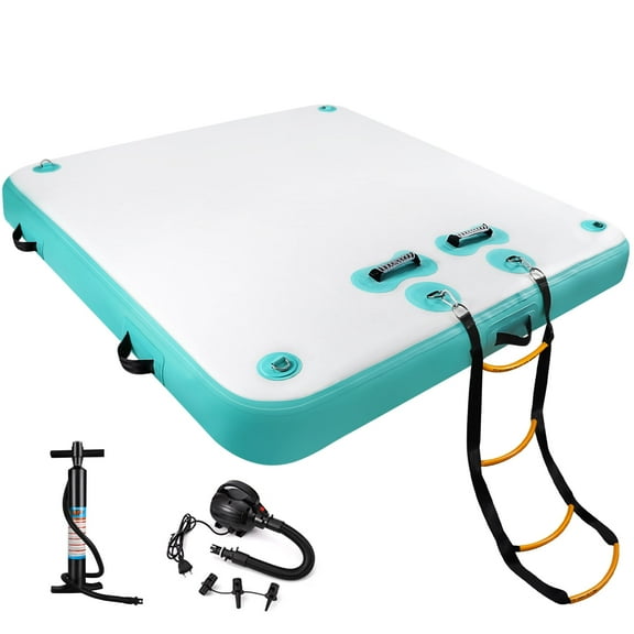 TONKOUM 6 x 5.25FT Floating Dock Inflatable Water Platform For Lake/Boat/Island/Pool