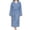 Blue, variant on Bathrobe for Women Fall Winter Thickened Coral Fleece Solid Color Absorbent Long Sleeve Long Style Cardigan Hooded Robes with Pockets & Belt