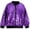 Purple, variant on Xdegoge Boys Girls Sparkly Sequin Jacket Long Sleeve Zipper Bomber Outerwear Shiny Glitter Party Ribbed Collar Cuffs Dance Performance Holiday Casual Coat