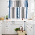 thumbnail image 3 of Abstract Kitchen Curtains Valances and Tiers Set of 3 Lake Blue Gray Gradient Ombre Tier Curtains and Valance with Rod Pocket for Small Windows, 27.5"x24", 3 of 9
