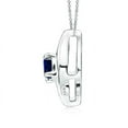 thumbnail image 2 of ANGARA Lab Grown Shell Style Sapphire & Lab Diamond Pendant for Women in 925 Sterling Silver (Size-4x3mm) | September Birthstone, Anniversary Jewelry Gift for Women | Lab-Grown Blue Sapphire Necklace, 2 of 6