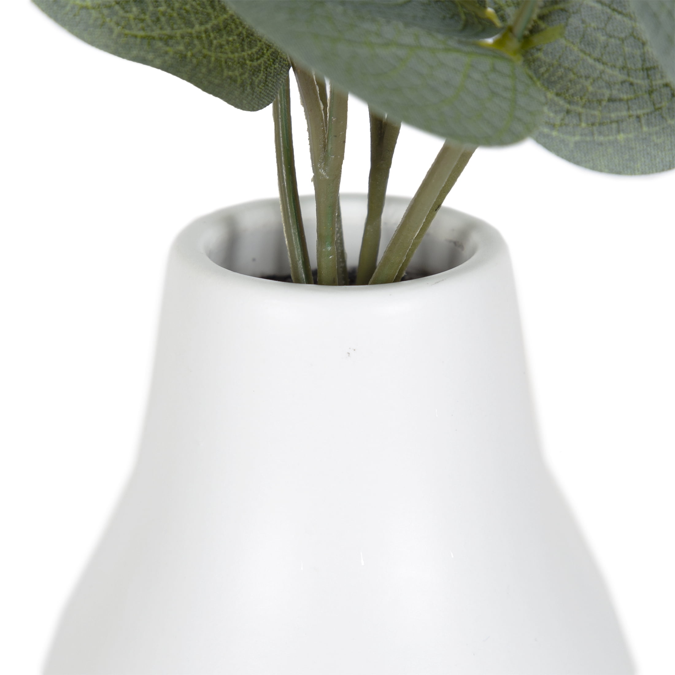 Mainstays 17.5” H Artificial Eucalyptus Plant in Vase, Green and White