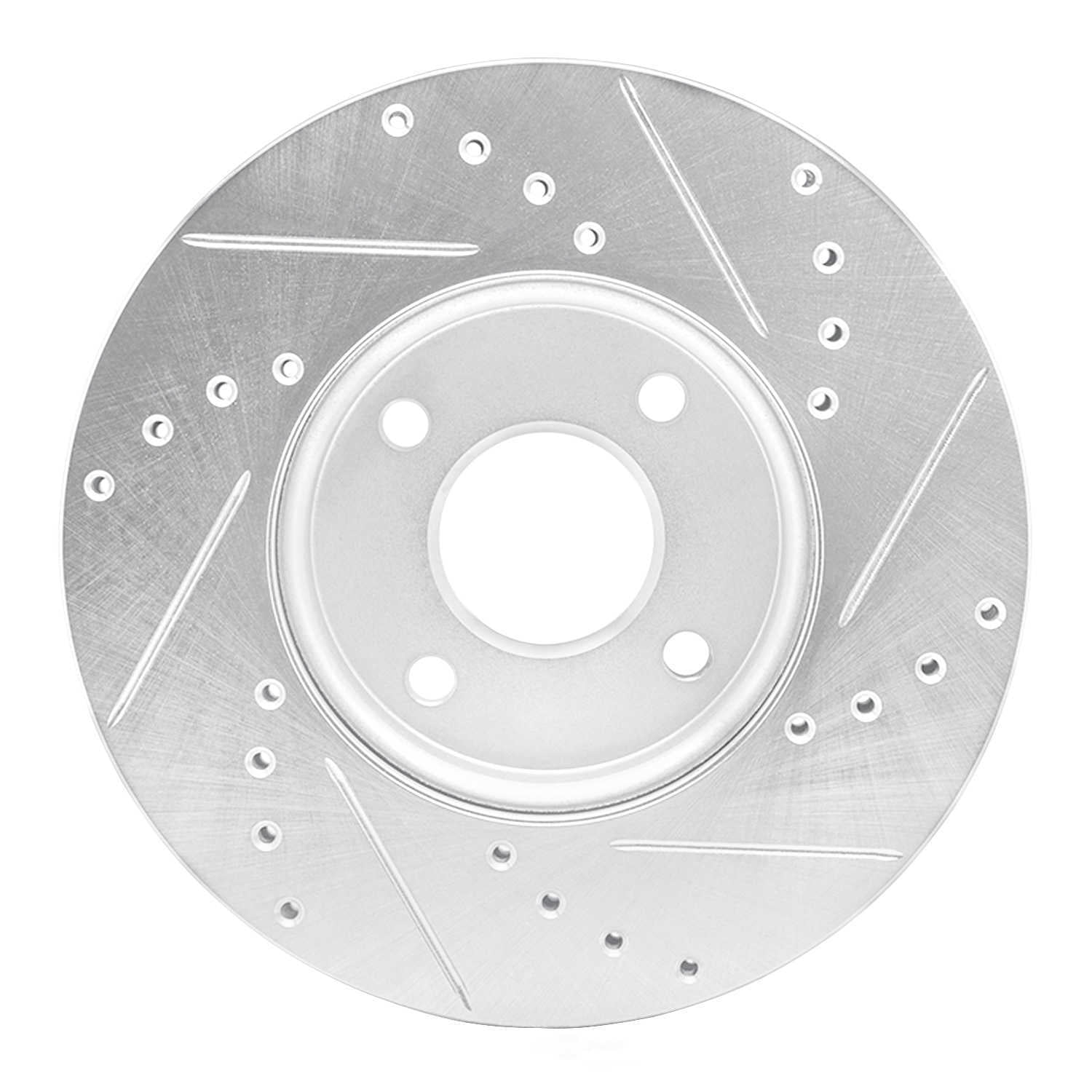 Dynamic Friction Company 631-54053L DFC Brake Rotor - Drilled And Slotted - Silver