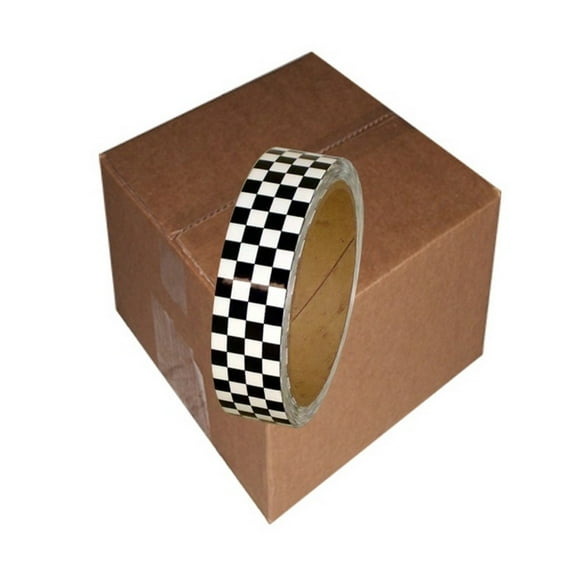 Laminated Checkerboard Outdoor Vinyl Tape 1" X 18 Yard Roll White / Black (24 Roll / Case)