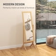 thumbnail image 4 of Adjustable Angle Full Length Mirror - Oak Standing Mirror for Bedroom, Living Room - 58.3" Tall, MDF Frame, HD Reflection, 4 of 7