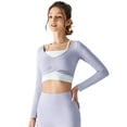 thumbnail image 5 of Top deportivo falso de dos piezas con almohadilla para el pecho, top de yoga adelgazante corto semifijo, ropa de entrenamiento transpirable para mujer, 5 of 5