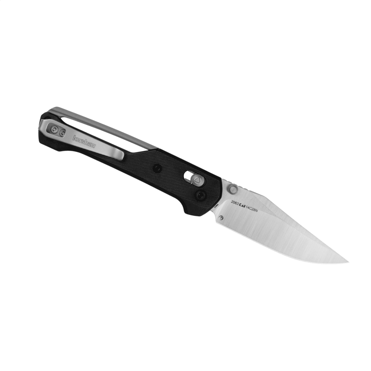 Kershaw Airspace Manual Open DuraLock Clip Point Point Blade EDC Folding Pocket Knife - Black