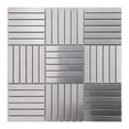 thumbnail image 2 of Sample - Brushed Nickel Stainless Steel Metallic Parquet Mosaic Tile Kitchen Backsplash, 2 of 6