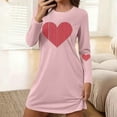 thumbnail image 2 of Annhoo Womens Cute Dresses Long Sleeve Crewneck Print Graphic Pullover Oversize Pajama Valentine's Day Clothes, 2 of 6