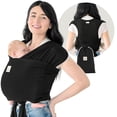 thumbnail image 1 of KeaBabies Portabebés, D-Lite Portabebés - Portabebés ajustable y fácil de usar, portabebés para recién nacidos y niños pequeños, portabebés para bebés, portabebés con anilla (negro moderno), 1 of 5