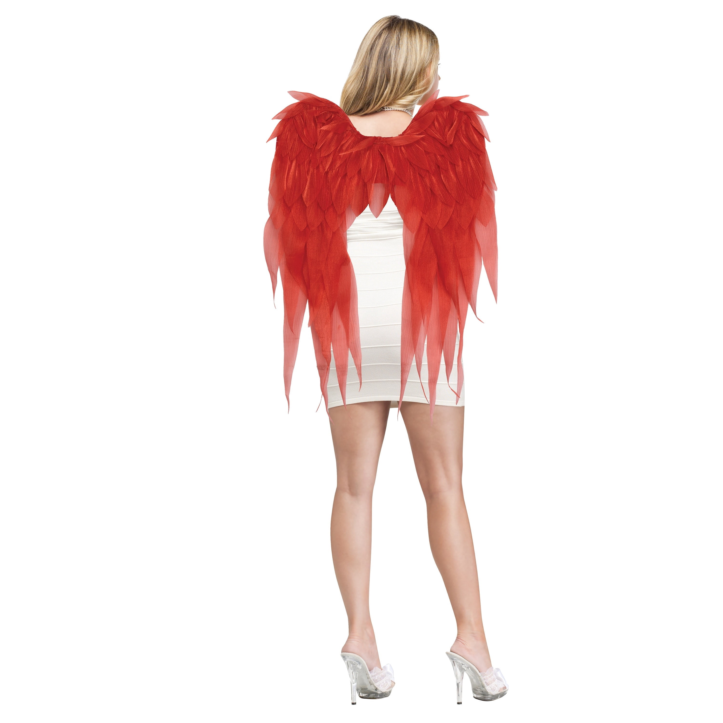 Fabric Feather Wings Costume Accessory for Adults, Red, Halloween by Way To Celebrate