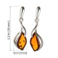 thumbnail image 3 of Sterling Silver and Baltic Honey Amber Earrings "Elsie", 3 of 6