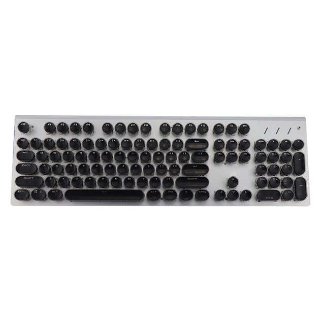 Tecla Cap Fancy LED Gaming Mechanical Cap Key Teclado estilizado Teclas de máquina de escribir con clase Steampunk 104 Player Round Eigraketly EL013269-02