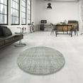 thumbnail image 3 of Ahgly Company Indoor Round Traditional Pale Silver Gray Persian Area Rugs, 4' Round, 3 of 6