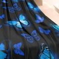 thumbnail image 3 of Black Blue Butterfly Pattern Blanket,Comfortable Soft Flannel Throw Blanket,All Season,Warm Lightweight Blankets for Sofa Bed Couch Living Room Chair,40"x50", 3 of 4