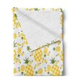 thumbnail image 2 of Green and Yellow Soft Flannel Fleece Throw Blanket, Rhombus Pineapple with Blooming Foliage Organic Food Design, Cozy Plush for Indoor and Outdoor Use, 50" x 60", Fern Green and Yellow, by Ambesonne, 2 of 5