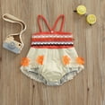 thumbnail image 3 of Gupgi Baby Girls Flower Romper Infant Patchwork Off Shoulder Sleeveless Jumpsuit, 3 of 9