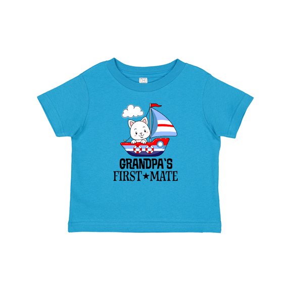 Inktastic Grandpa First Mate Grandchild Sailing Boys or Girls Baby T-Shirt