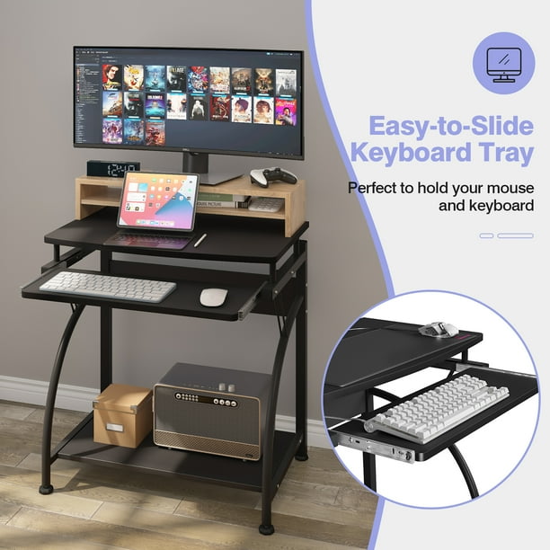 Computer desk with 2024 keyboard tray walmart