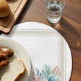 thumbnail image 3 of Coastal Starfish Round 13 Inch Placemats Set of 8, Nautical Shells Coral Eucalyptus Stripes HeatResistant Non Slip Place Mats for Dining Table, Wipeable Braided Kitchen Table Mats for Housewarming, 3 of 9