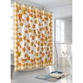 thumbnail image 3 of Fall Shower Curtain Maple Leaves Shower Curtains for Bathroom Thanksgiving Decor, Waterproof Polyester Shower Curtain Set with Hooks, Extra Long 72" x 96" Orange Plaid, 3 of 6