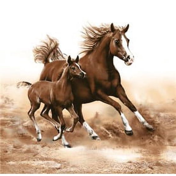Mare with Foal Horses - Decorative Equestrian Lunch Paper Napkins 40pcs - Perfect for Decoupage, Party, Birthday, Special Occasions, Weddings