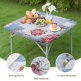 thumbnail image 4 of Pioneer Flower Floral Print Pattern Square Fitted Tablecloth with Elastic Edge,Square Table Cover,Washable Elastic Table Cover for Home Kitchen Party Decor 36"x36", 4 of 6